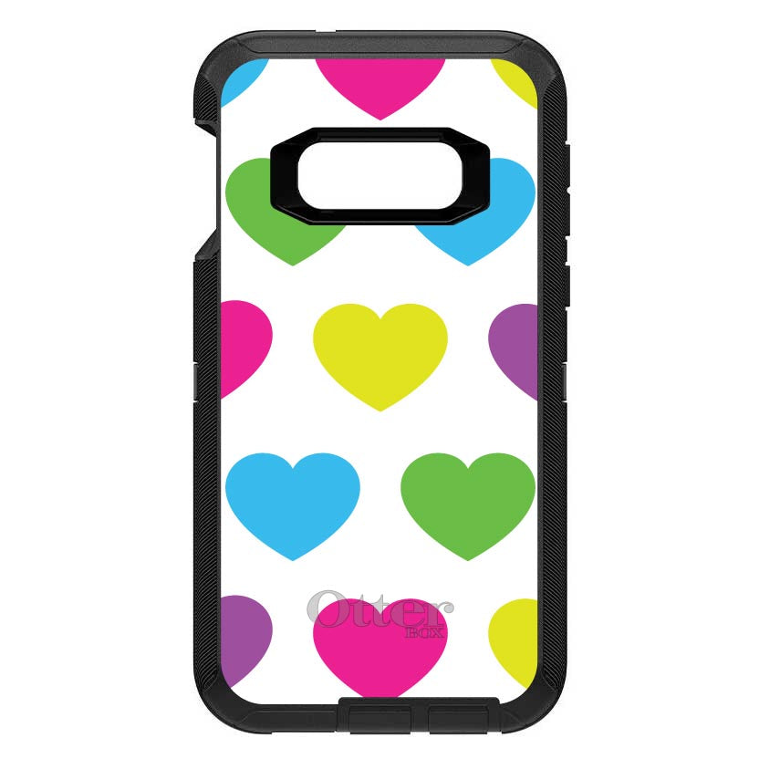 White Multi Color Hearts OtterBox Defender Case for iPhone & Galaxy, view 10