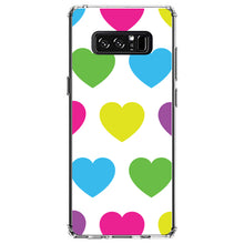 DistinctInk® Clear Shockproof Hybrid Case for Apple iPhone / Samsung Galaxy / Google Pixel - White Multi Color Hearts