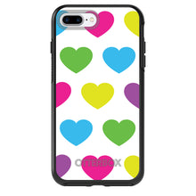DistinctInk™ OtterBox Symmetry Series Case for Apple iPhone / Samsung Galaxy / Google Pixel - White Multi Color Hearts
