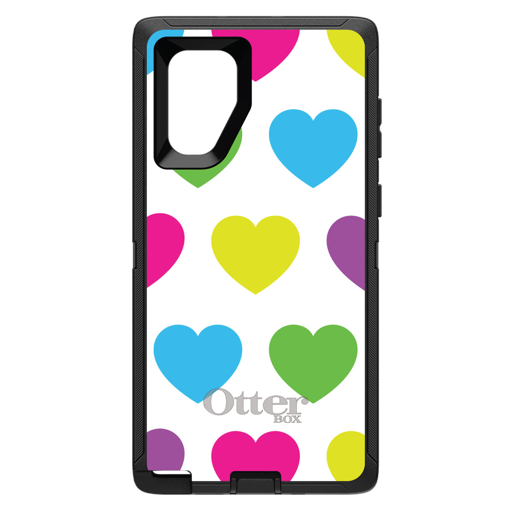 White Multi Color Hearts OtterBox Defender Case for iPhone & Galaxy, view 14