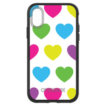 DistinctInk™ OtterBox Symmetry Series Case for Apple iPhone / Samsung Galaxy / Google Pixel - White Multi Color Hearts
