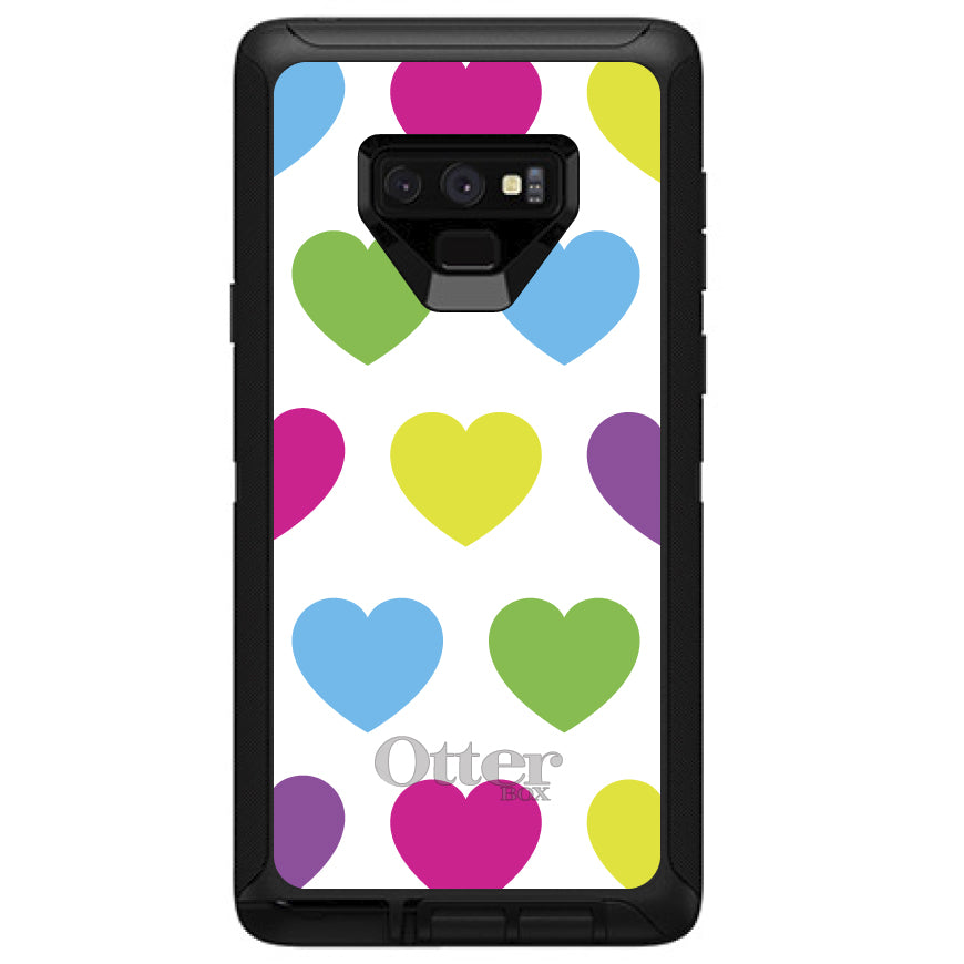 White Multi Color Hearts OtterBox Defender Case for iPhone & Galaxy, view 16