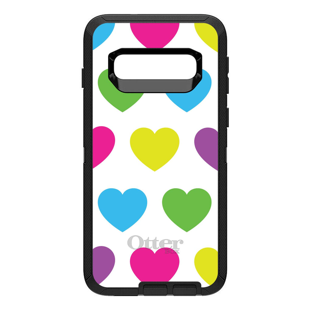 White Multi Color Hearts OtterBox Defender Case for iPhone & Galaxy, view 9