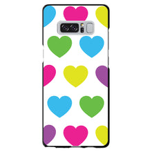 DistinctInk® Hard Plastic Snap-On Case for Apple iPhone or Samsung Galaxy - White Multi Color Hearts