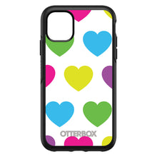 DistinctInk™ OtterBox Symmetry Series Case for Apple iPhone / Samsung Galaxy / Google Pixel - White Multi Color Hearts