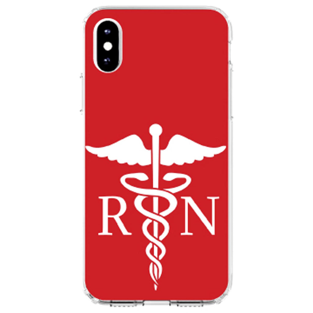 RN Registered Nurse Symbol Clear Shockproof iPhone Case, view 4