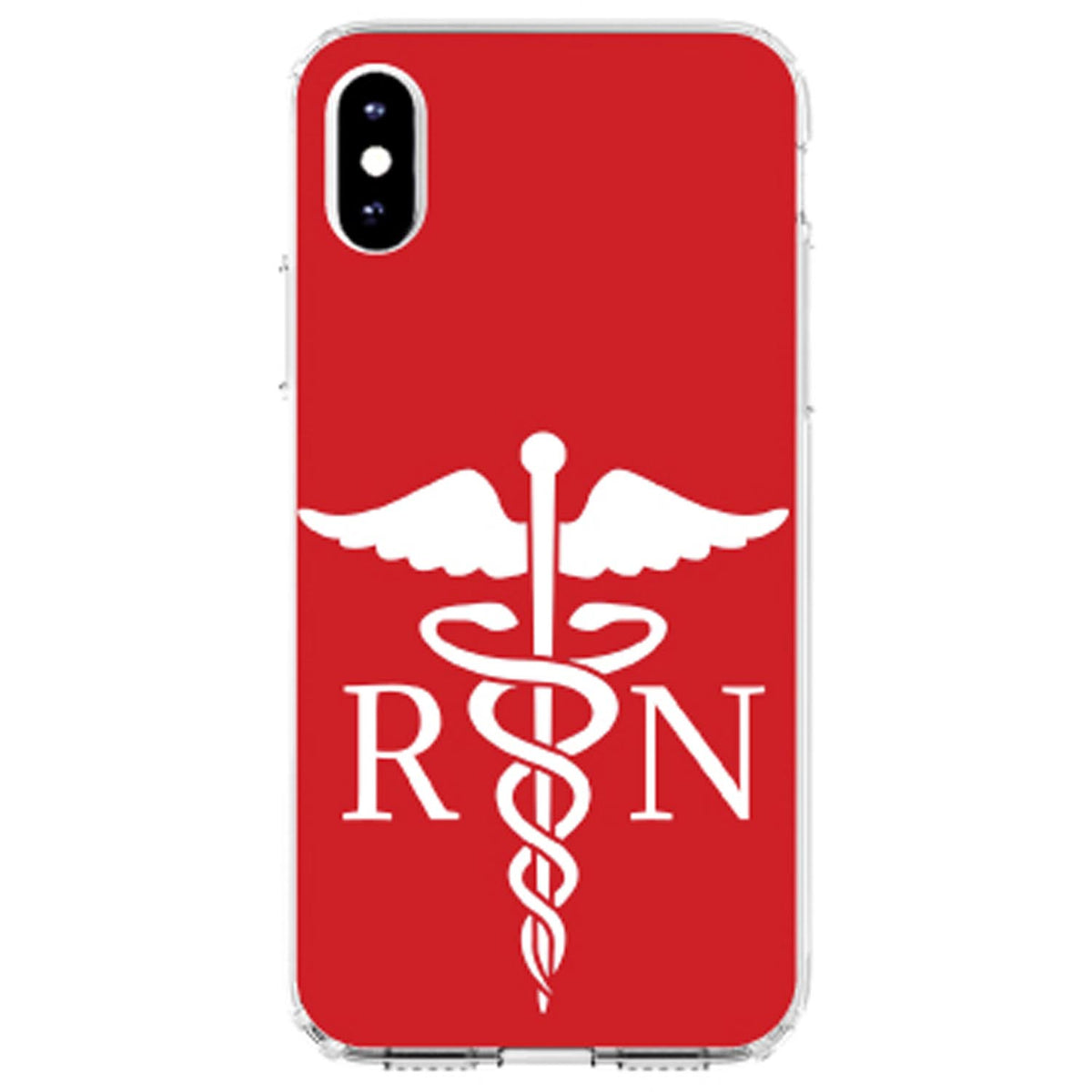 RN Registered Nurse Symbol Clear Shockproof iPhone Case, view 4