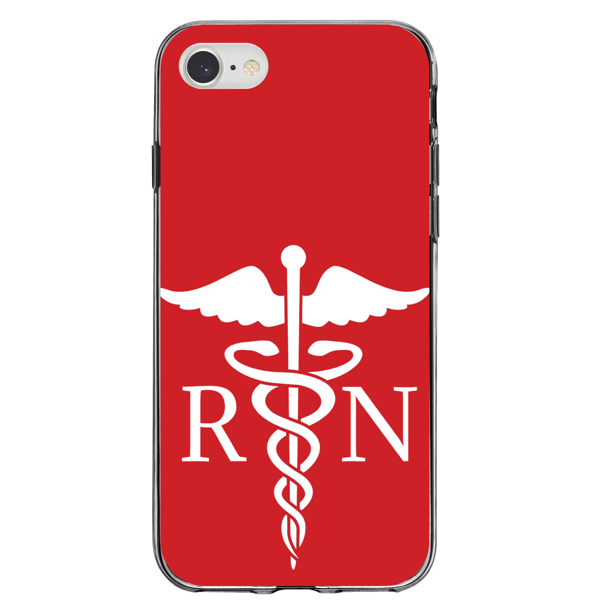 RN Registered Nurse Symbol Clear Shockproof iPhone Case, view 5