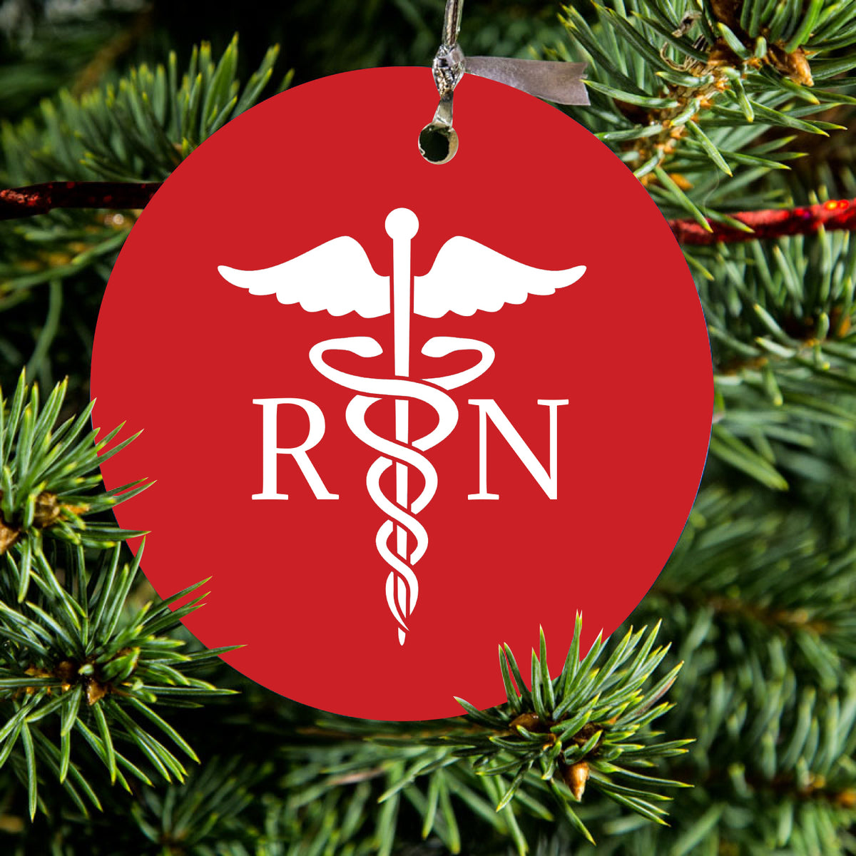 RN Registered Nurse Symbol Ceramic Ornament, view 2