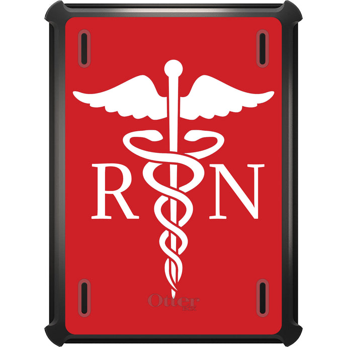 DistinctInk™ OtterBox Defender Series Case for Apple iPad / iPad Pro / iPad Air / iPad Mini - RN Registered Nurse Symbol