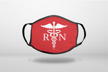 RN Registered Nurse Symbol - 3-Ply Reusable Soft Face Mask Covering, Unisex, Cotton Inner Layer