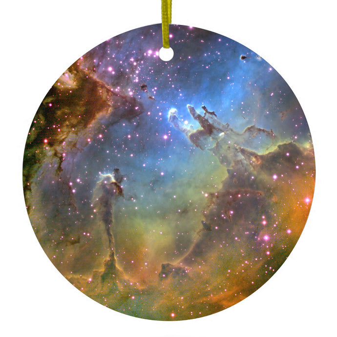 Eagle Nebula Orange Blue Ceramic Ornament