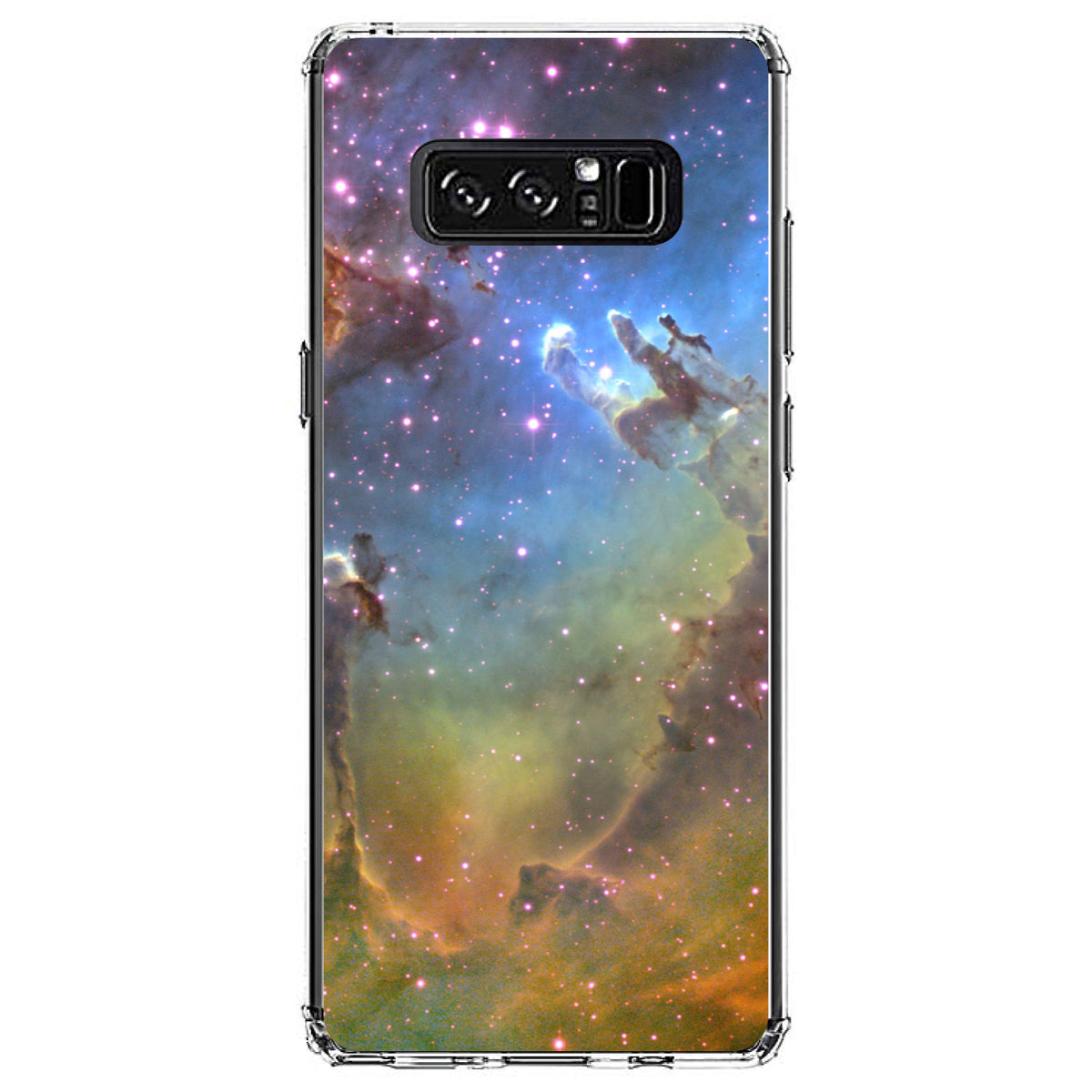 Eagle Nebula Orange Blue Clear Shockproof iPhone Case, view 12