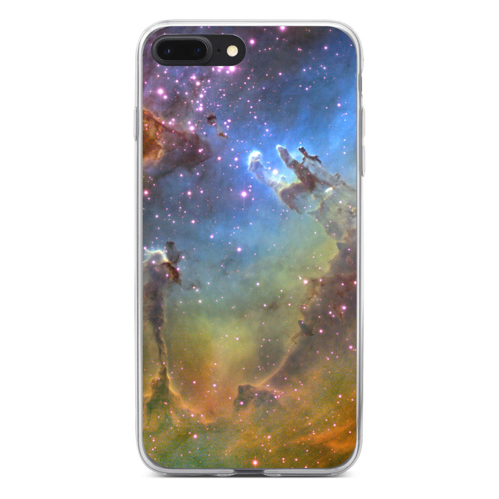 Eagle Nebula Orange Blue Clear Shockproof iPhone Case, view 6
