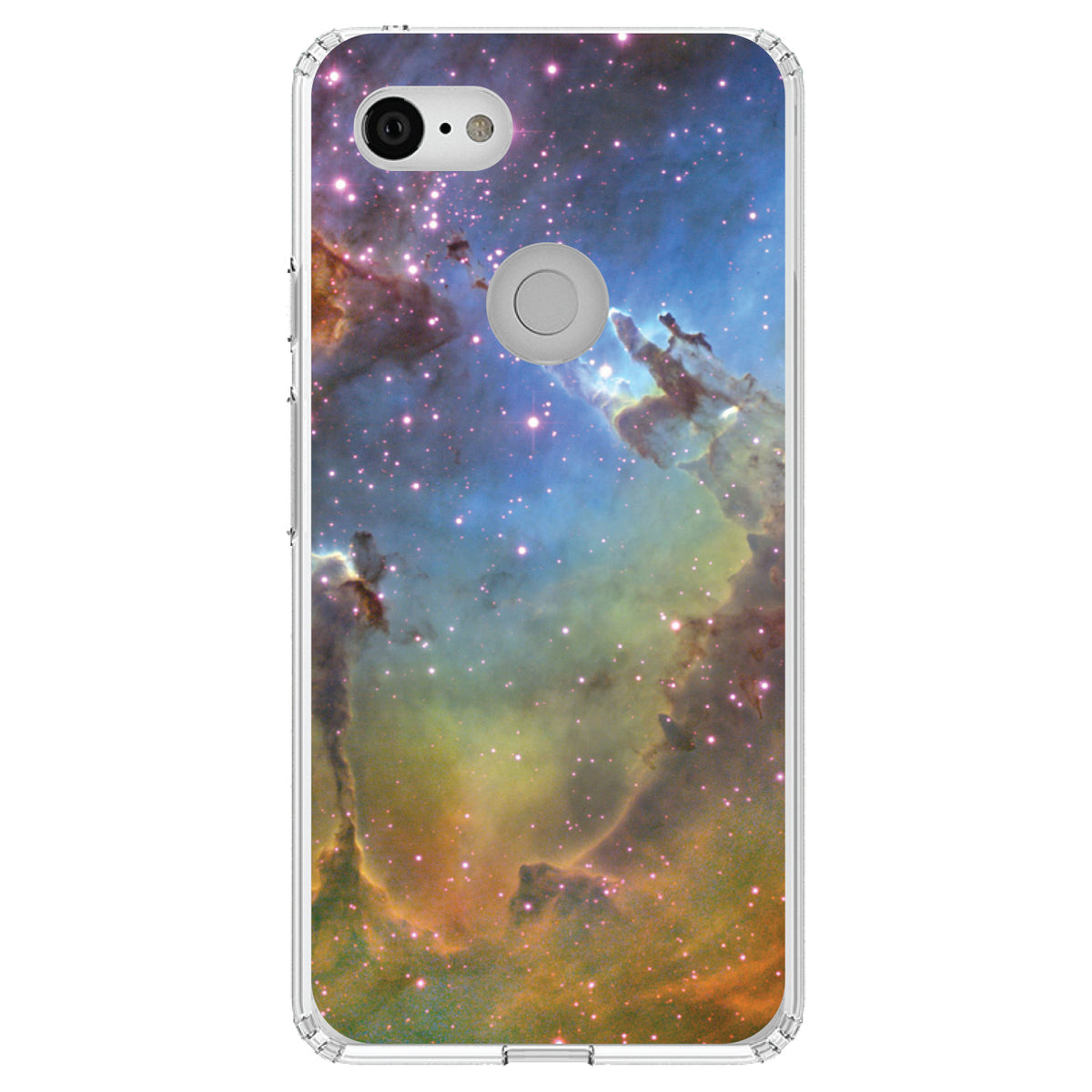 Eagle Nebula Orange Blue Clear Shockproof iPhone Case, view 21