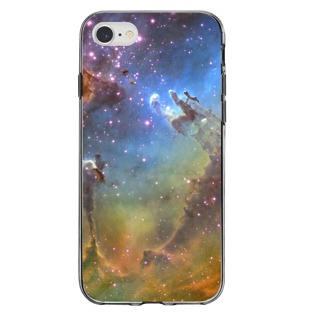 Eagle Nebula Orange Blue Clear Shockproof iPhone Case, view 5