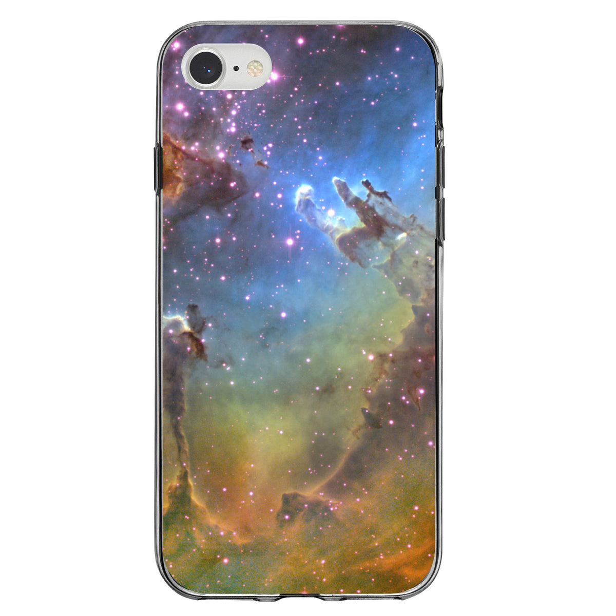 Eagle Nebula Orange Blue Clear Shockproof iPhone Case, view 5
