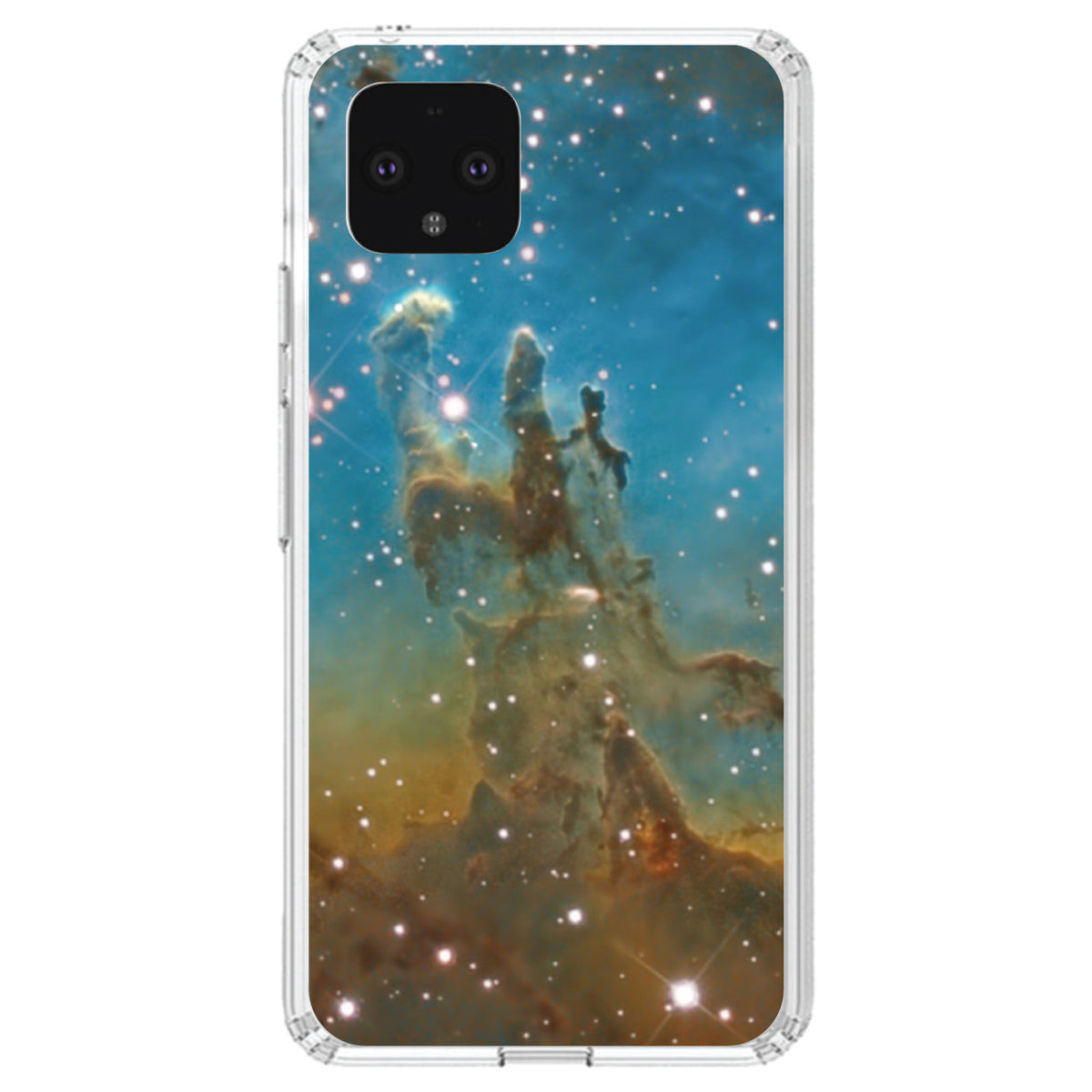 Eagle Nebula Blue Green Clear Shockproof iPhone Case, view 22