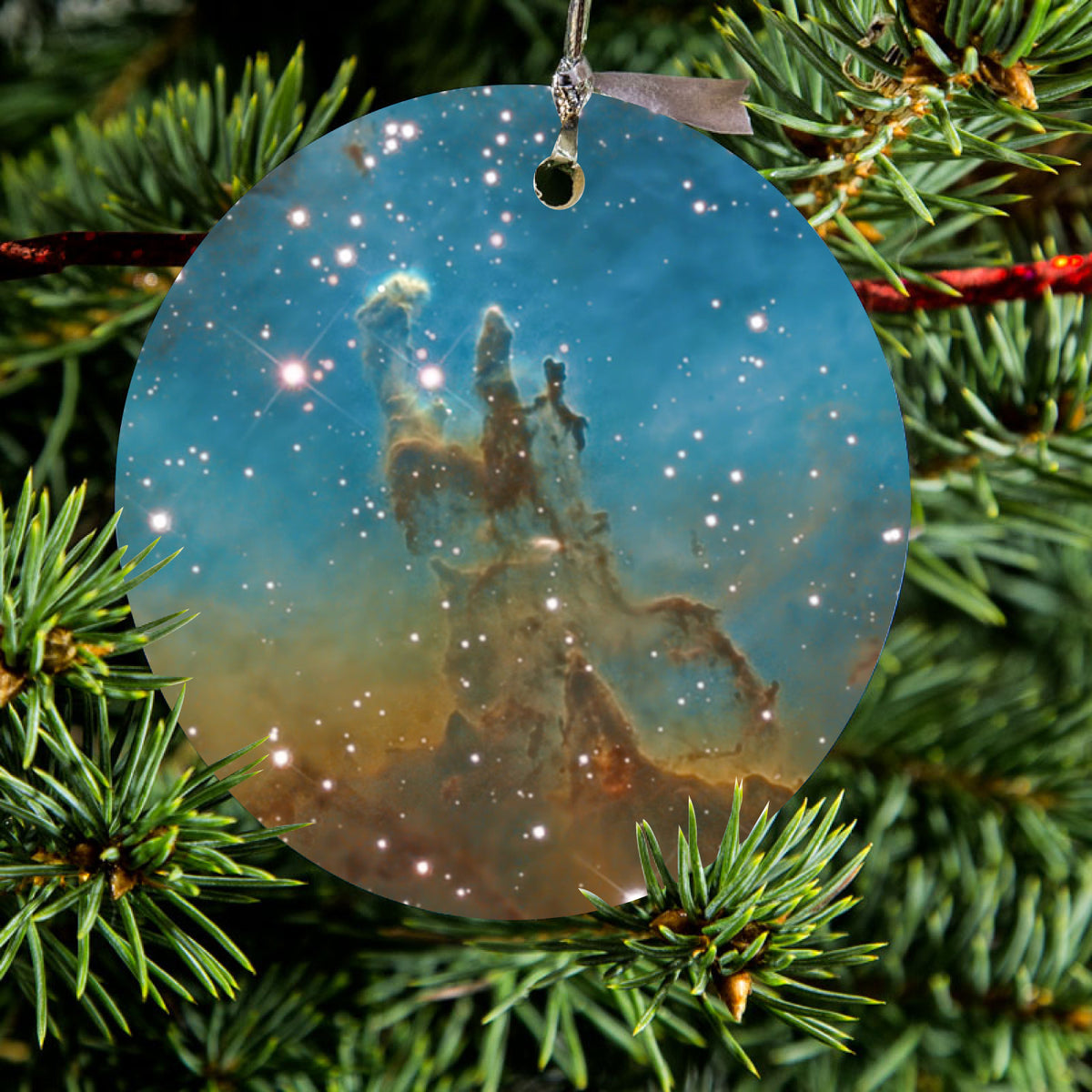 Eagle Nebula Blue Green Ceramic Ornament, view 2