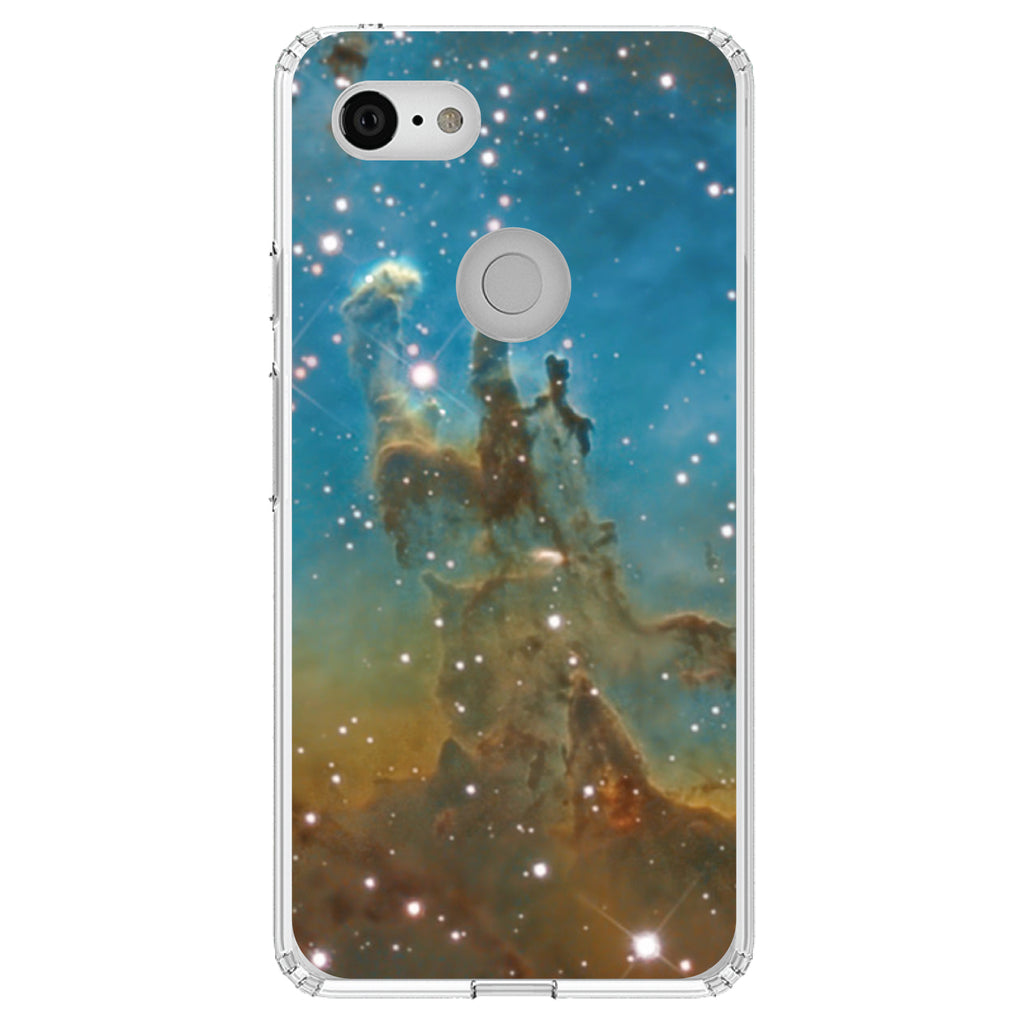 Eagle Nebula Blue Green Clear Shockproof iPhone Case, view 21