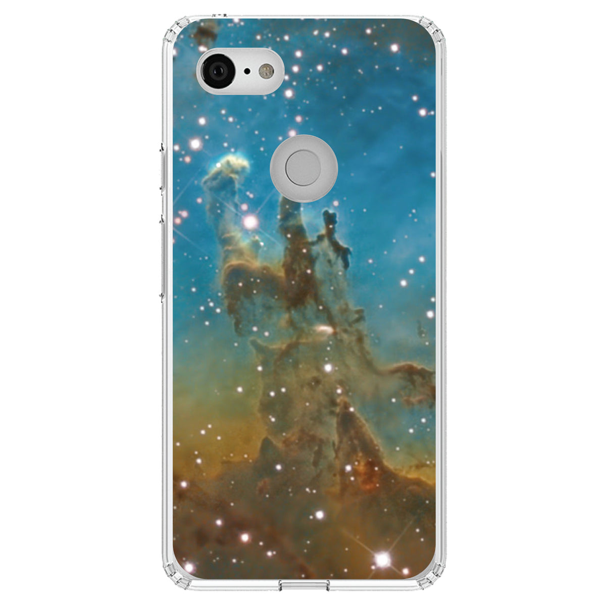 Eagle Nebula Blue Green Clear Shockproof iPhone Case, view 21