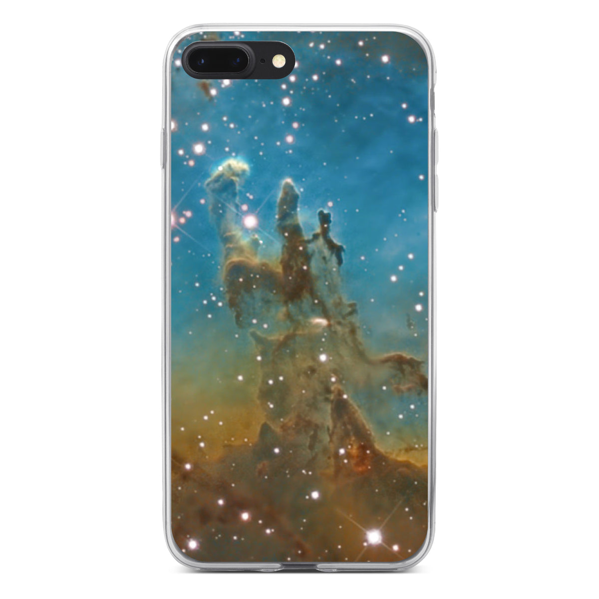 Eagle Nebula Blue Green Clear Shockproof iPhone Case, view 6