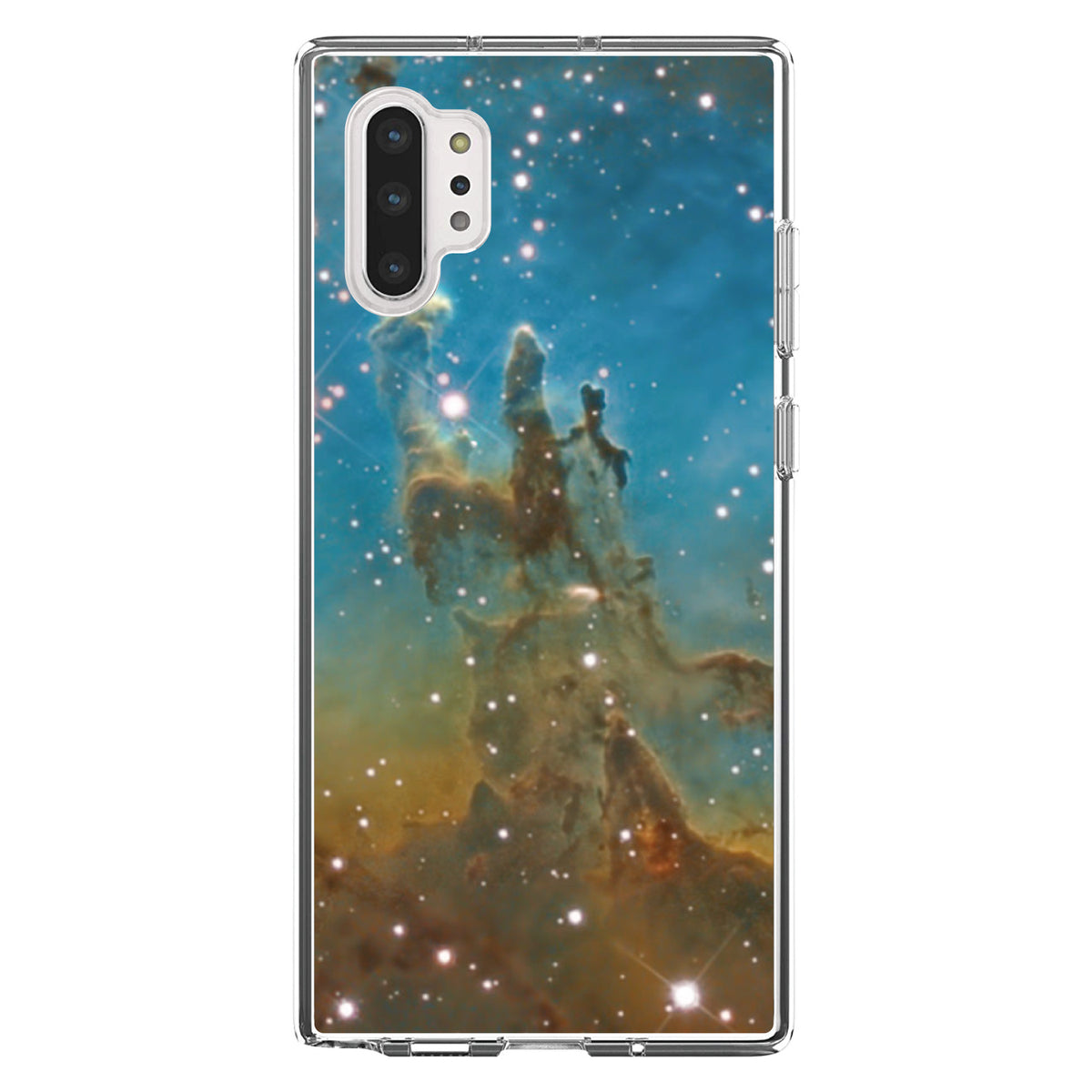 Eagle Nebula Blue Green Clear Shockproof iPhone Case, view 10