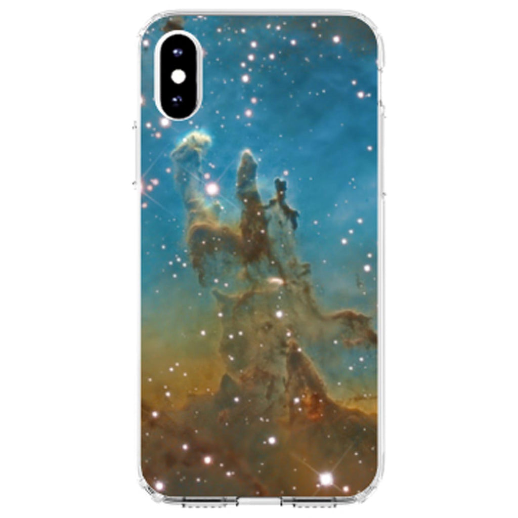 Eagle Nebula Blue Green Clear Shockproof iPhone Case, view 2