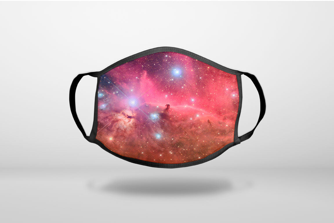 Horsehead Nebula Pink - 3-Ply Reusable Soft Face Mask Covering, Unisex, Cotton Inner Layer