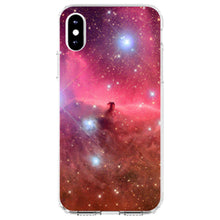 DistinctInk® Clear Shockproof Hybrid Case for Apple iPhone / Samsung Galaxy / Google Pixel - Horsehead Nebula Pink