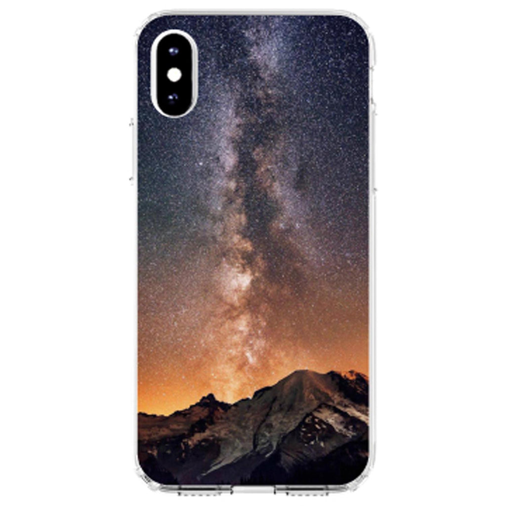 Milky Way Over Mountains Clear Shockproof iPhone Case, view 2