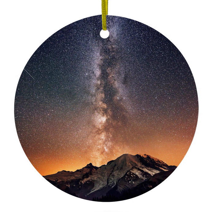 Milky Way Over Mountains Ceramic Ornament