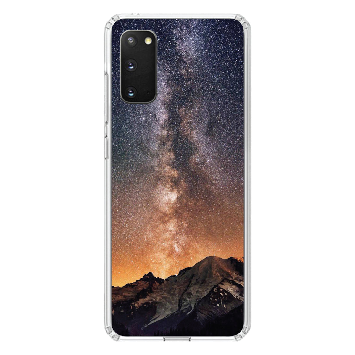 Milky Way Over Mountains Clear Shockproof iPhone Case, view 14
