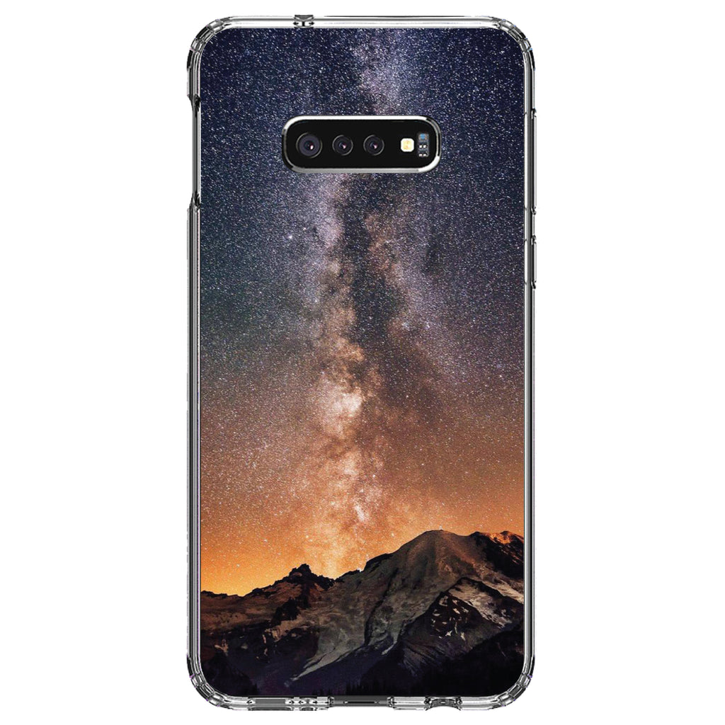 Milky Way Over Mountains Clear Shockproof iPhone Case, view 18
