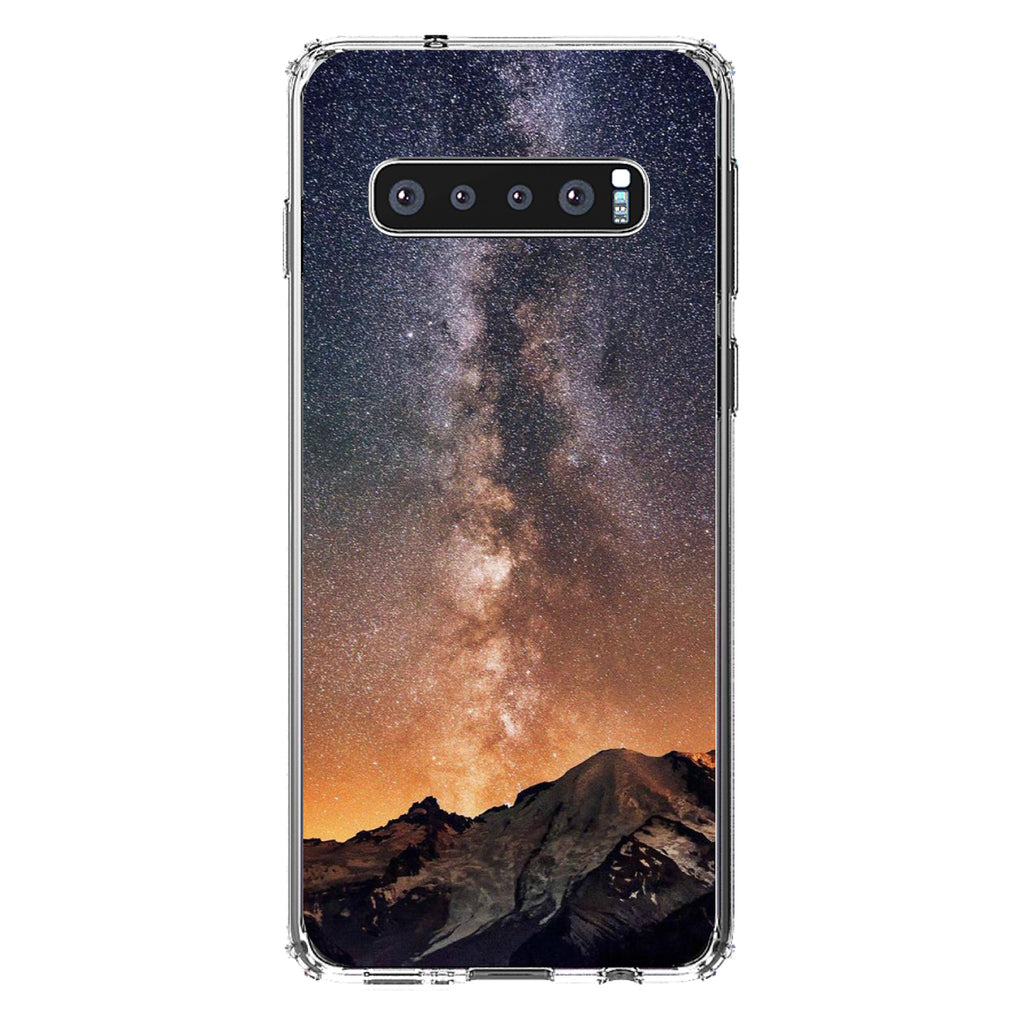 Milky Way Over Mountains Clear Shockproof iPhone Case, view 17