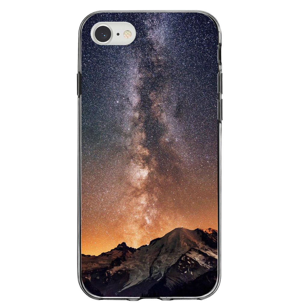 Milky Way Over Mountains Clear Shockproof iPhone Case, view 5