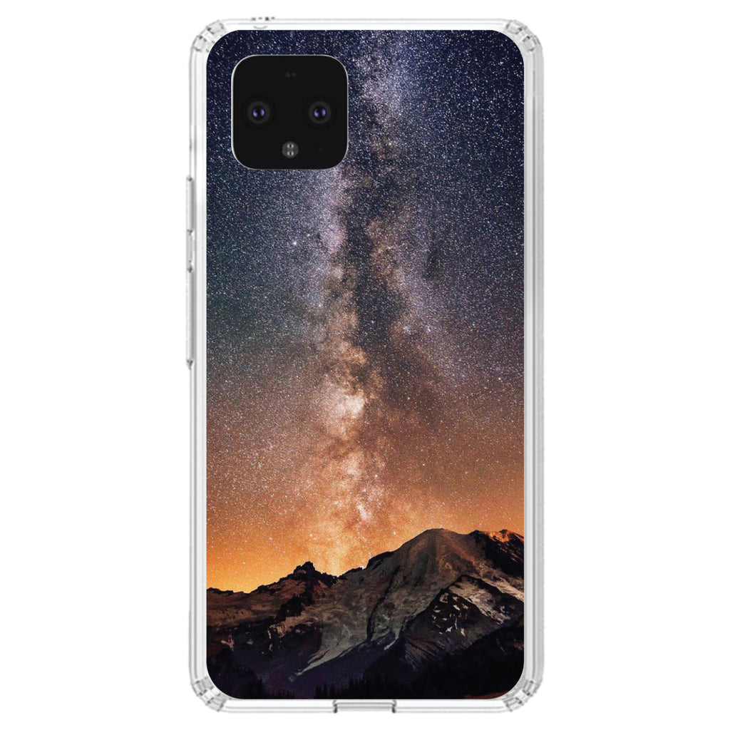 Milky Way Over Mountains Clear Shockproof iPhone Case, view 23