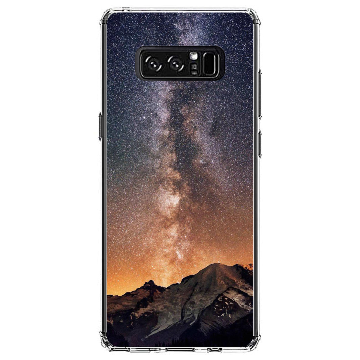 Milky Way Over Mountains Clear Shockproof iPhone Case, view 12