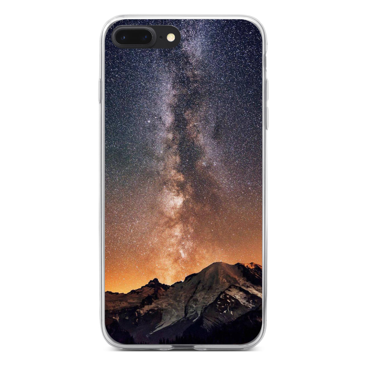 Milky Way Over Mountains Clear Shockproof iPhone Case, view 6