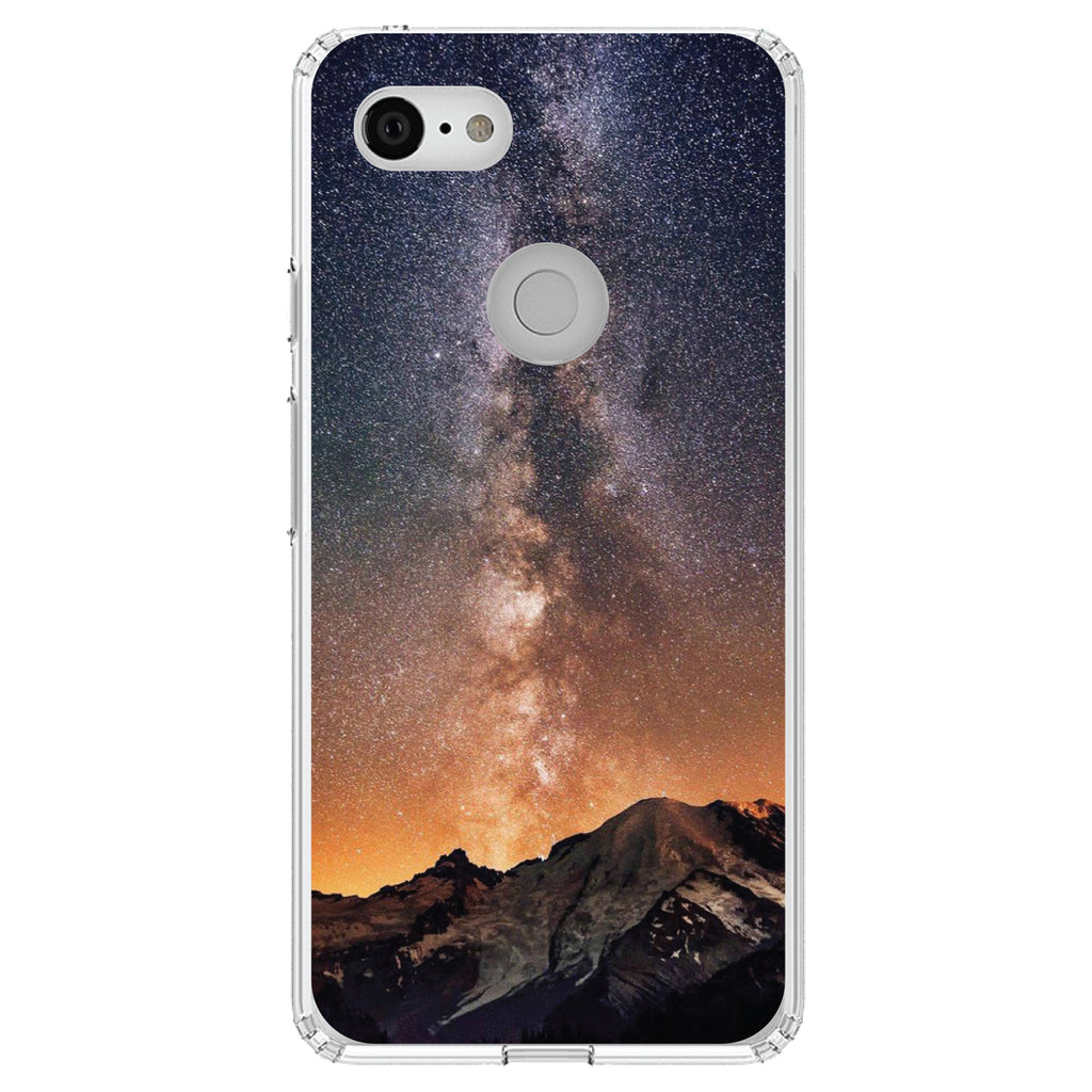 Milky Way Over Mountains Clear Shockproof iPhone Case, view 22