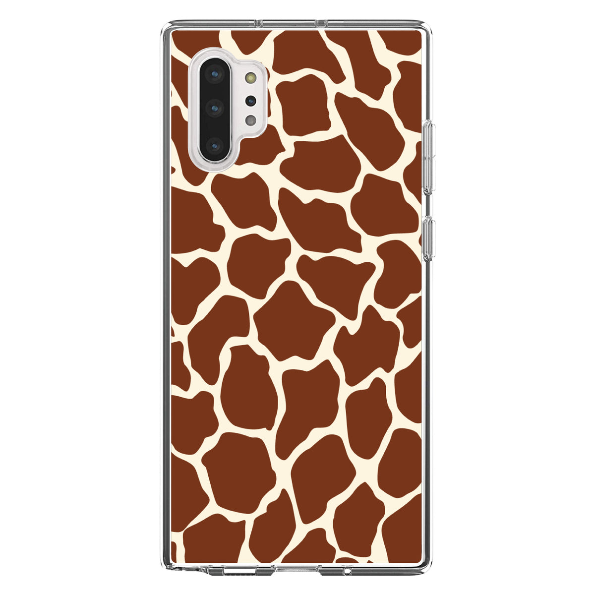Brown Tan Beige Giraffe Skin Spots Clear Shockproof iPhone Case, view 10