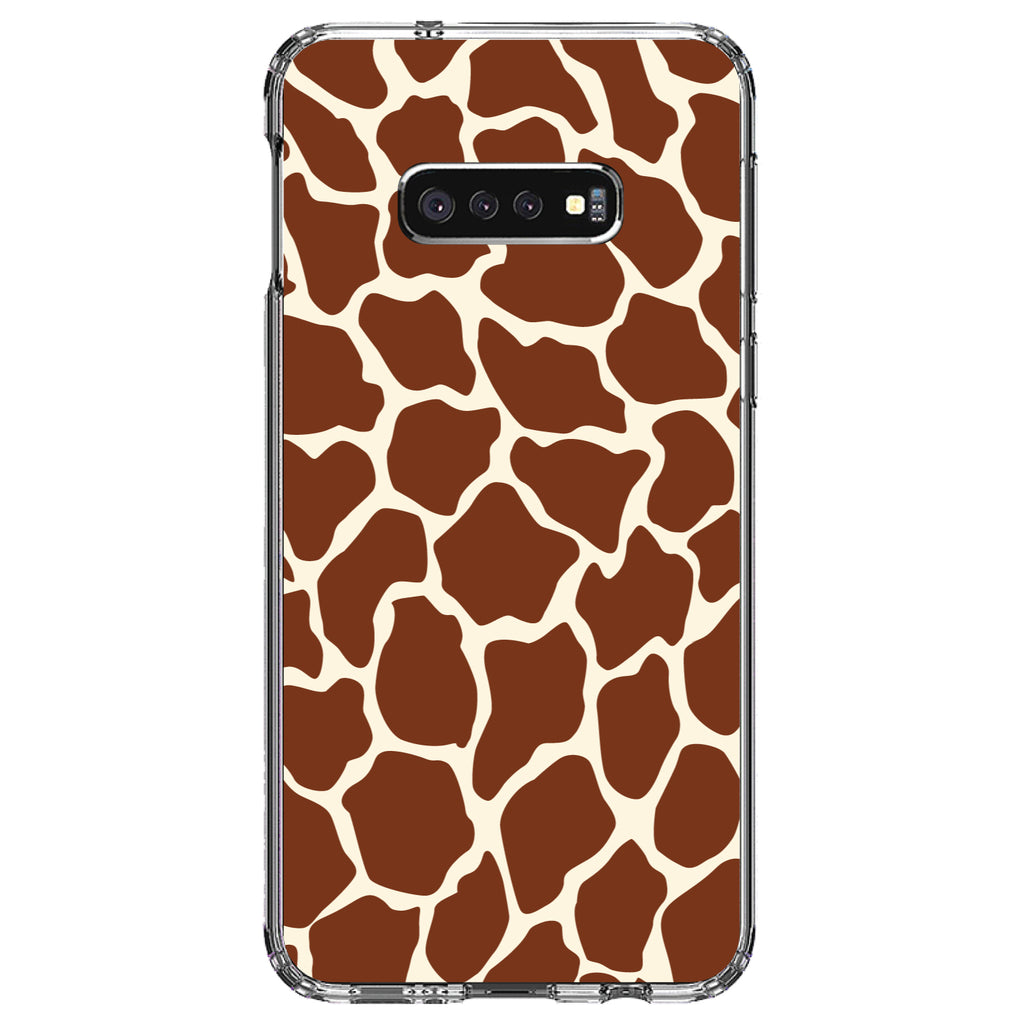 Brown Tan Beige Giraffe Skin Spots Clear Shockproof iPhone Case, view 18