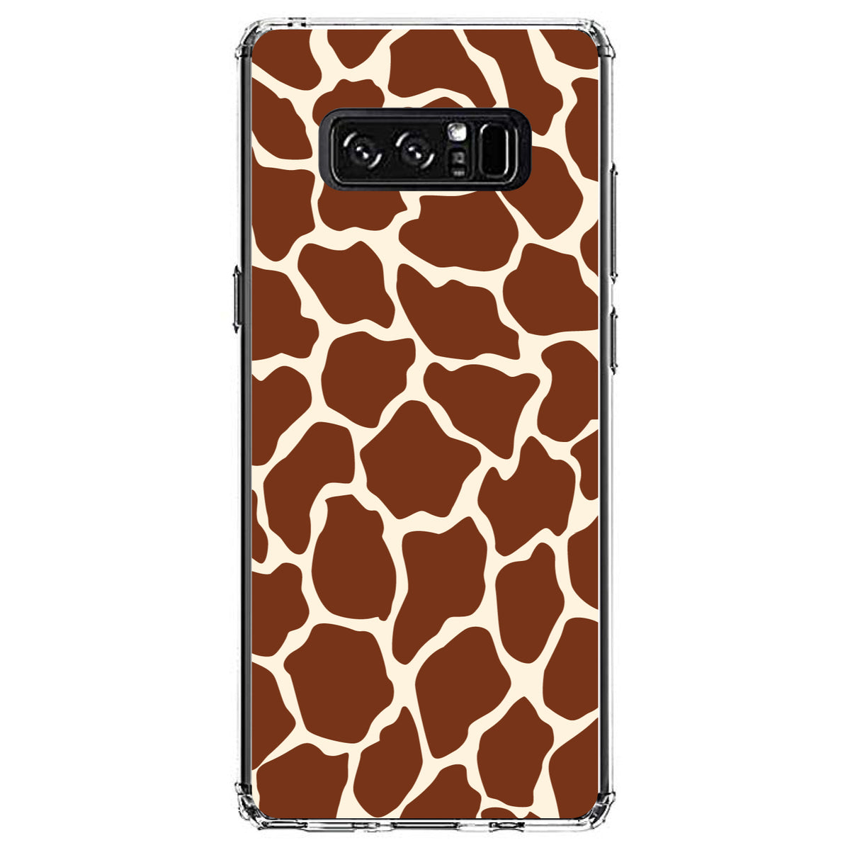 Brown Tan Beige Giraffe Skin Spots Clear Shockproof iPhone Case, view 12