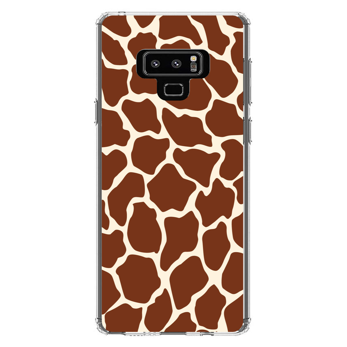 Brown Tan Beige Giraffe Skin Spots Clear Shockproof iPhone Case, view 11