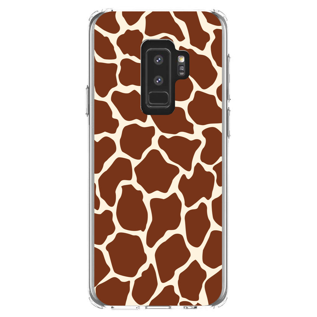 Brown Tan Beige Giraffe Skin Spots Clear Shockproof iPhone Case, view 20