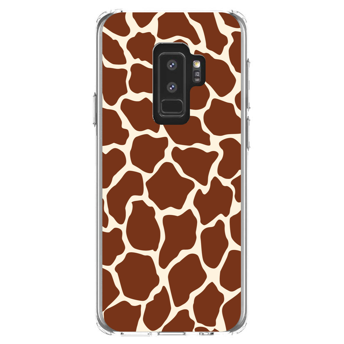 Brown Tan Beige Giraffe Skin Spots Clear Shockproof iPhone Case, view 20