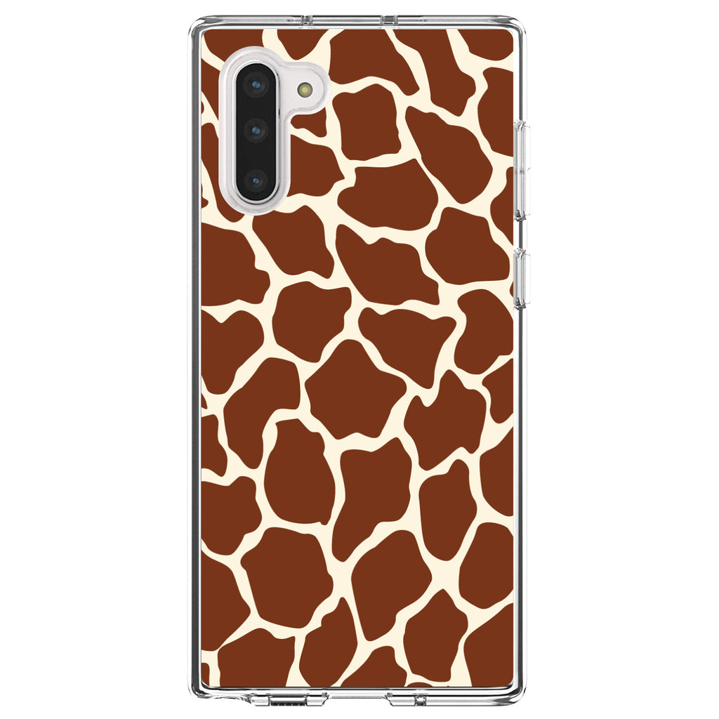 Brown Tan Beige Giraffe Skin Spots Clear Shockproof iPhone Case, view 9