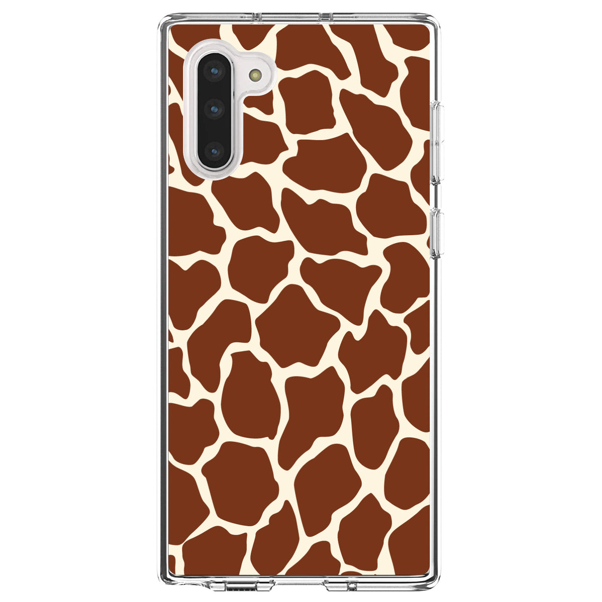 Brown Tan Beige Giraffe Skin Spots Clear Shockproof iPhone Case, view 9