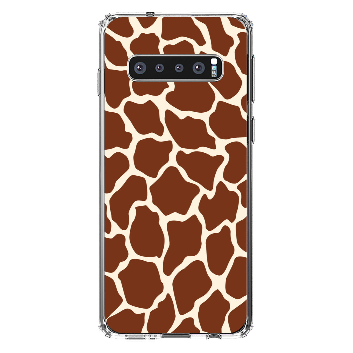 Brown Tan Beige Giraffe Skin Spots Clear Shockproof iPhone Case, view 16