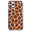 Brown Tan Beige Giraffe Skin Spots Clear Shockproof iPhone Case
